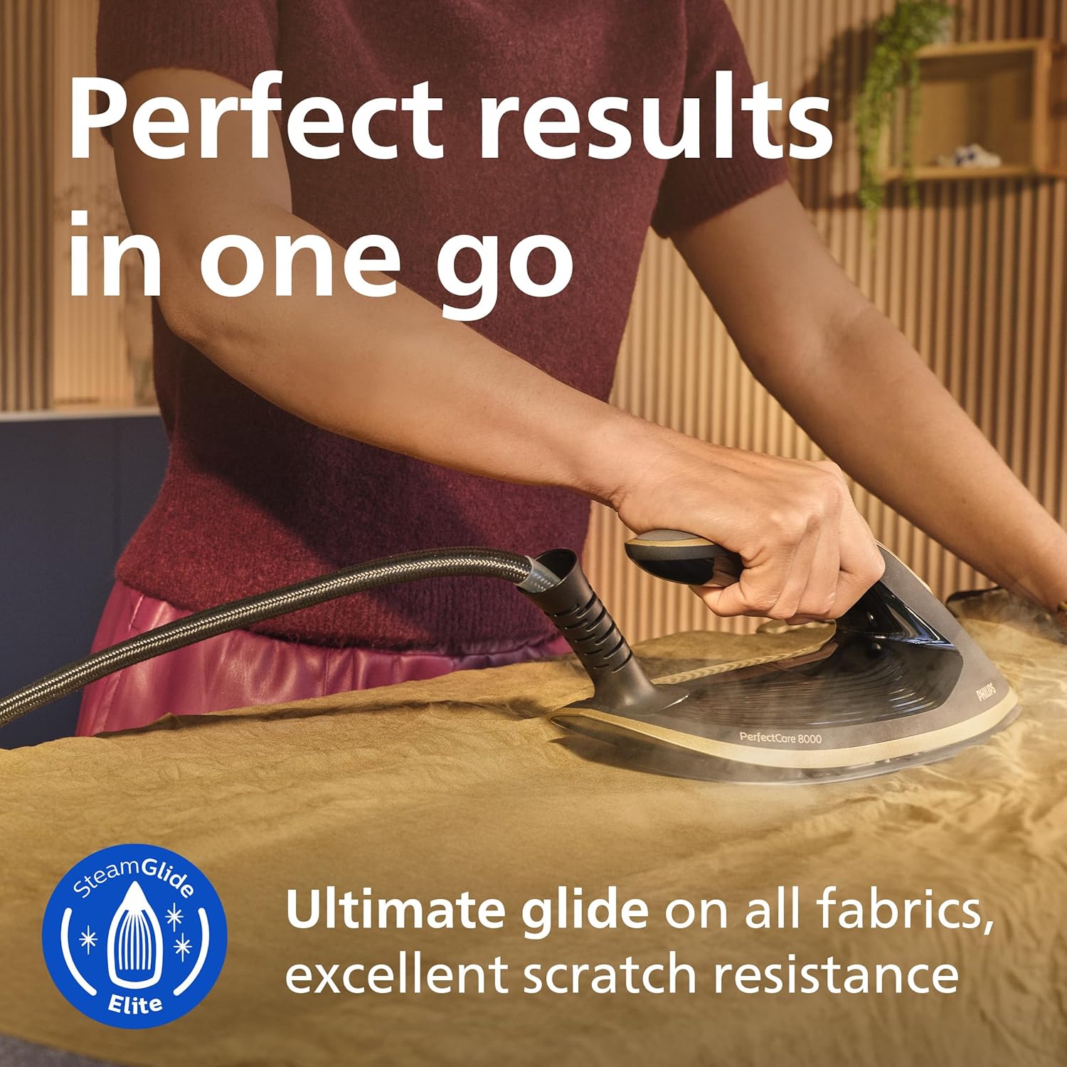 Philips PerfectCare 8000 Series Steam Generator - 3120W, 750g Turbopower Steam Boost, No Burns Guaranteed, Int. Automatic Steam, Ultimate Glide, No Temp settings, 1.4L Tank, Self-Cleaning - PSG8200/80