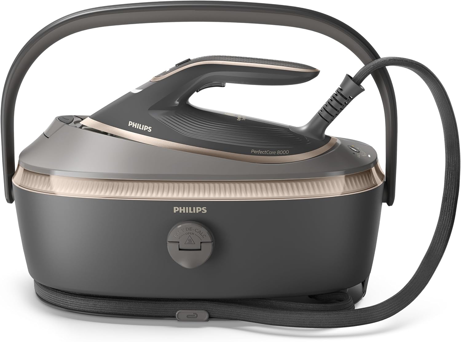 Philips PerfectCare 8000 Series Steam Generator - 3120W, 750g Turbopower Steam Boost, No Burns Guaranteed, Int. Automatic Steam, Ultimate Glide, No Temp settings, 1.4L Tank, Self-Cleaning - PSG8200/80