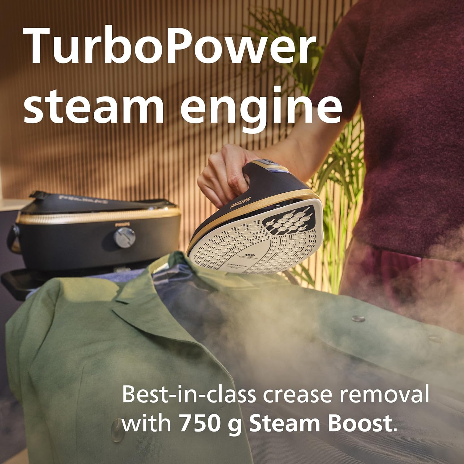 Philips PerfectCare 8000 Series Steam Generator - 3120W, 750g Turbopower Steam Boost, No Burns Guaranteed, Int. Automatic Steam, Ultimate Glide, No Temp settings, 1.4L Tank, Self-Cleaning - PSG8200/80