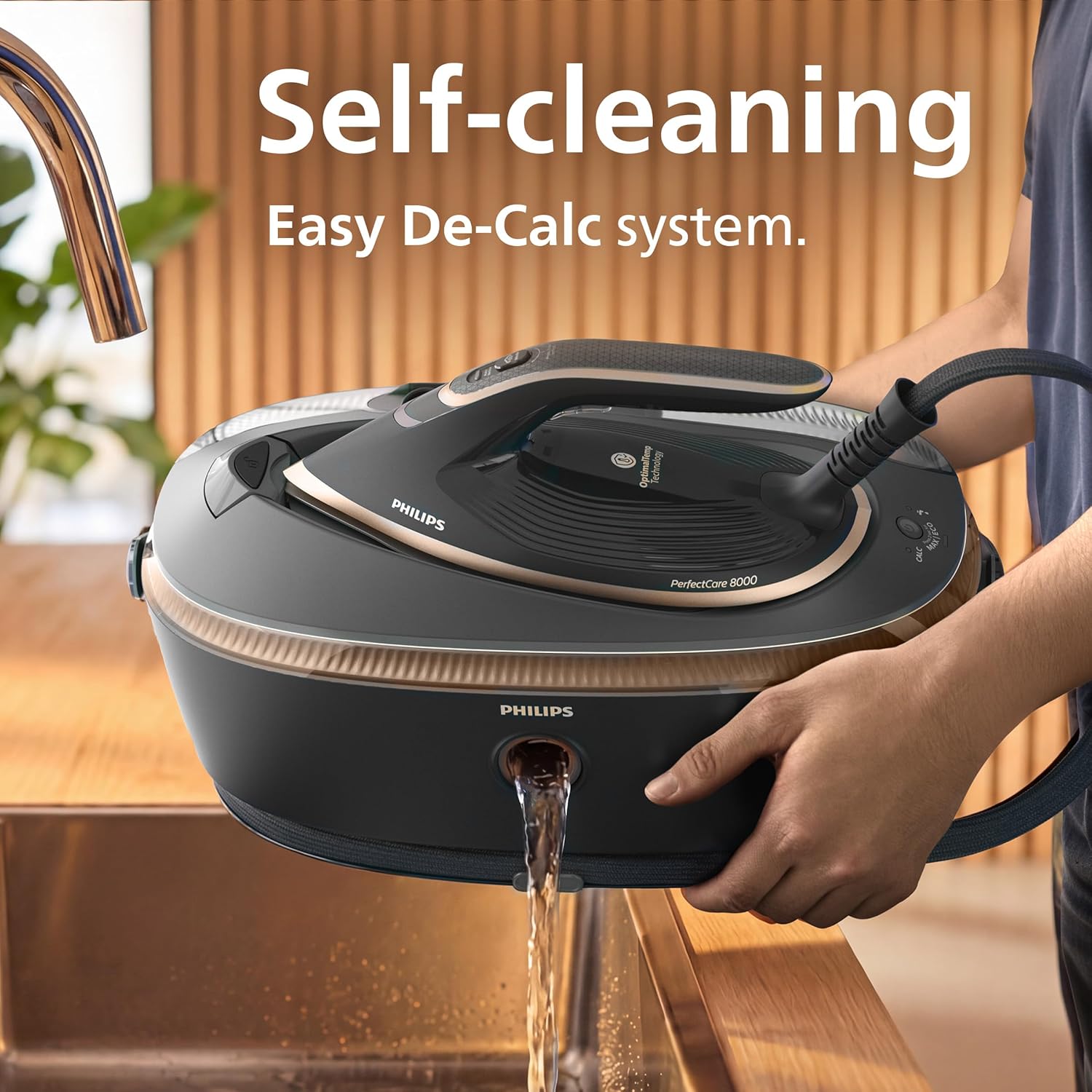 Philips PerfectCare 8000 Series Steam Generator - 3120W, 750g Turbopower Steam Boost, No Burns Guaranteed, Int. Automatic Steam, Ultimate Glide, No Temp settings, 1.4L Tank, Self-Cleaning - PSG8200/80