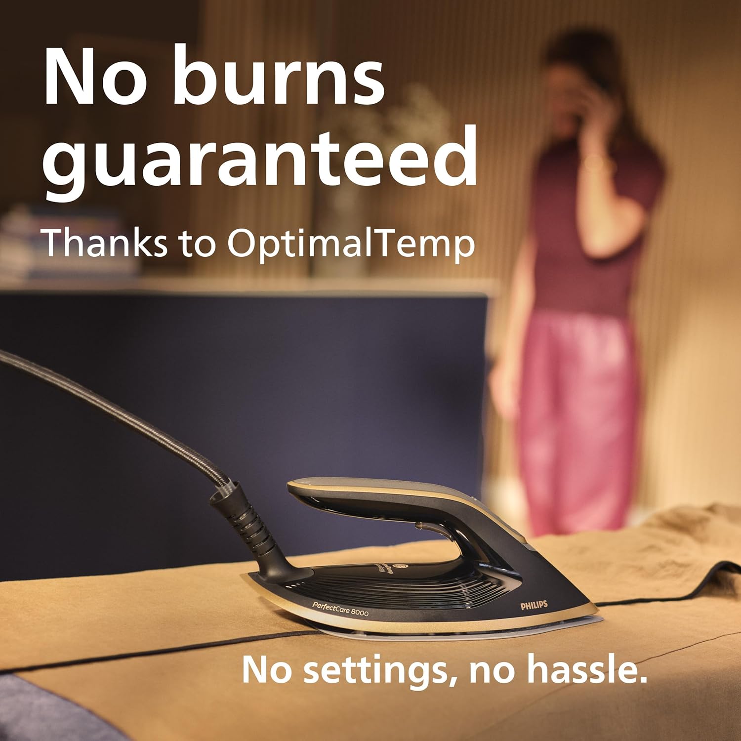 Philips PerfectCare 8000 Series Steam Generator - 3120W, 750g Turbopower Steam Boost, No Burns Guaranteed, Int. Automatic Steam, Ultimate Glide, No Temp settings, 1.4L Tank, Self-Cleaning - PSG8200/80